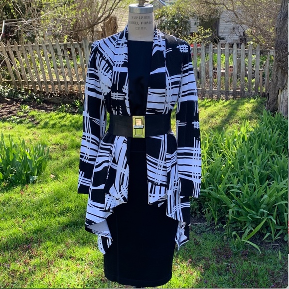 Joseph Ribkoff Black/White Stylish Jacket - Picture 3 of 15